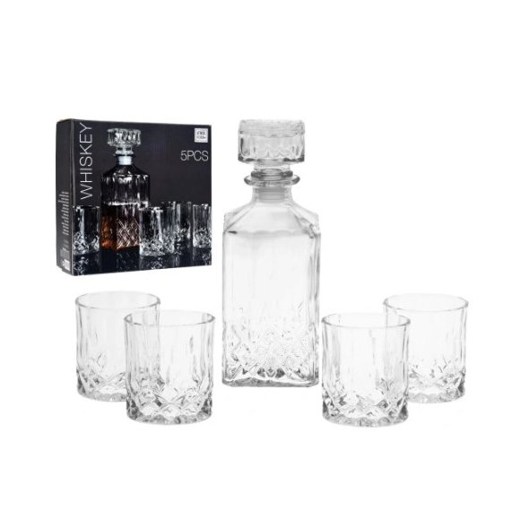 WYPRZEDAŻ! KOOPMAN EXCELLENT HOUSEWARE Zestaw do whisky Karafka + 3 szklanki / 4 el / szkło 
