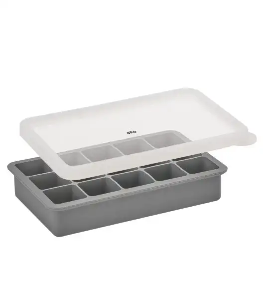 CILIO Silikonowa foremka na lód z pokrywką na 15 dużych kostek 19,5×13,5×4 cm / FreeForm