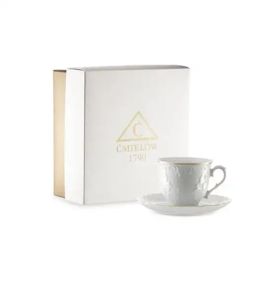 ĆMIELÓW FILIŻANKI UPOMINKOWE ROCOCO 3604 ZŁOTA LINIA Filiżanka 250 ml ze spodkiem / porcelana