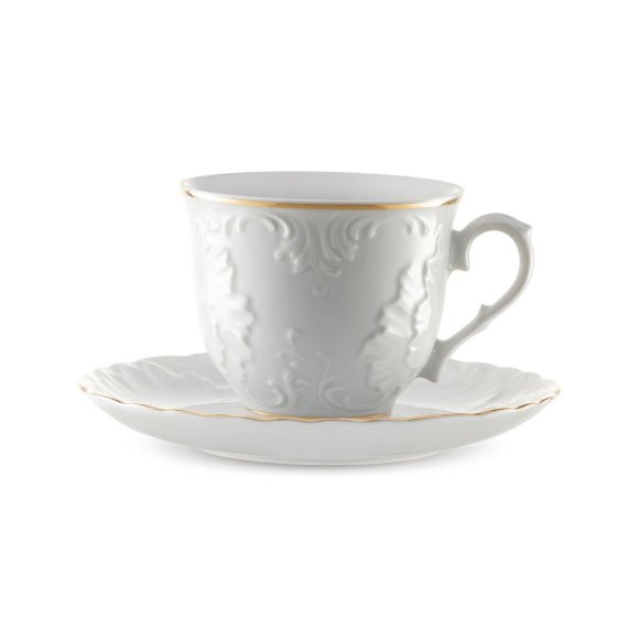 ĆMIELÓW FILIŻANKI UPOMINKOWE ROCOCO 3604 ZŁOTA LINIA Filiżanka 250 ml ze spodkiem / porcelana