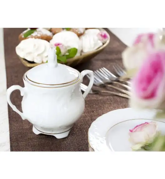 ĆMIELÓW ROCOCO 3604 ZŁOTA LINIA Zestaw kawowy 21 el / 6 osób / porcelana