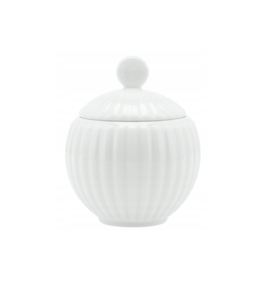 LUBIANA DAISY Cukiernica 250 ml z pokrywką | biała porcelana 