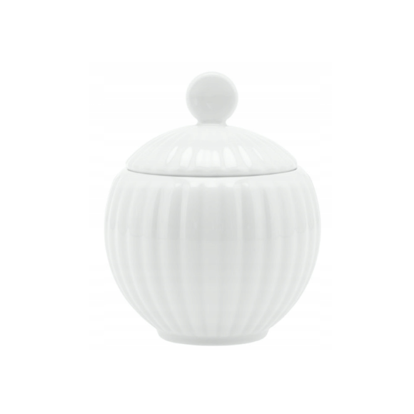 LUBIANA DAISY Cukiernica 250 ml z pokrywką | biała porcelana 