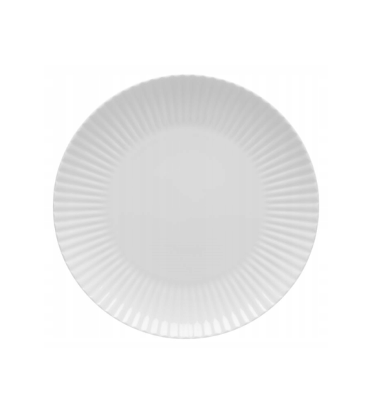 LUBIANA DAISY Talerz obiadowy płytki 24 cm | biała porcelana | luz