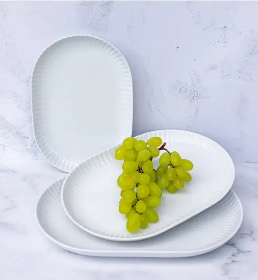 LUBIANA DAISY Półmis owalny 36 cm | biała porcelana | luz