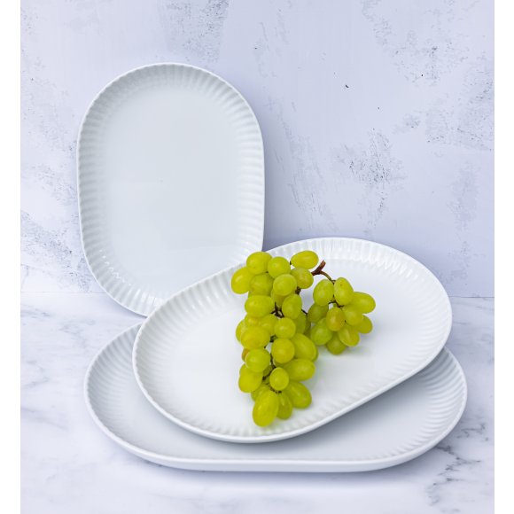 LUBIANA DAISY Półmis owalny 36 cm | biała porcelana | luz