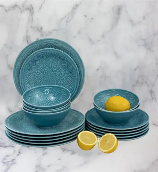 LUBIANA ORIENTAL | K6 NIEBIESKI | Serwis obiadowy 12/36 el | porcelana