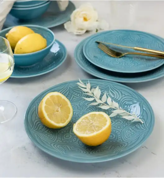 LUBIANA ORIENTAL | K6 NIEBIESKI | Serwis obiadowy 12/36 el | porcelana