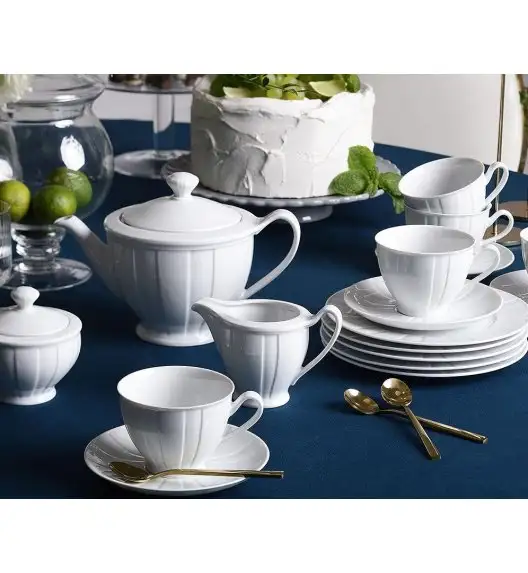 ĆMIELÓW OKTAWA 0001 BIAŁA Zestaw kawowy 21 el / 6 osób / porcelana