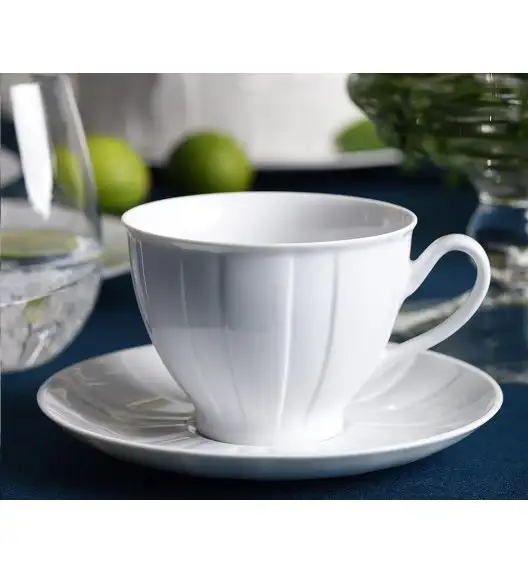 ĆMIELÓW OKTAWA 0001 BIAŁA Zestaw kawowy / do herbaty 18 el / 6 osób / porcelana