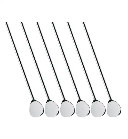 CILIO  Łyżeczki koktajlowe ze słomką 6 szt. / stal nierdzewna / FreeForm