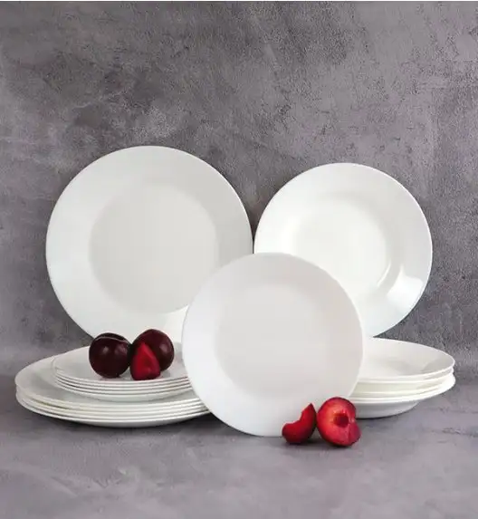 WYPRZEDAŻ! DOMINO J-Y Zestaw 15 talerzy dla 5 osób / szkło