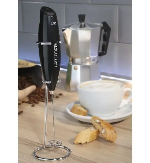 CILIO LATTEFORTE Spieniacz do mleka na stojaku 23 cm / szary / FreeForm