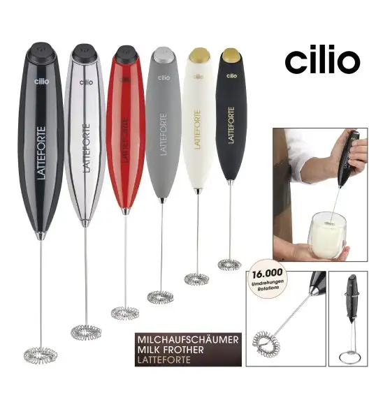 CILIO LATTEFORTE Spieniacz do mleka na stojaku 23 cm / biały / FreeForm