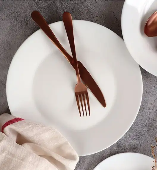 WYPRZEDAŻ! DOMINO J-Y Zestaw 4 talerzy dla 2 osoby / szkło