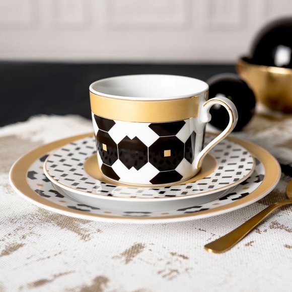 ĆMIELÓW JENNY G892 PIERROT Zestaw kawowy 3 el dla 1 osoby / porcelana