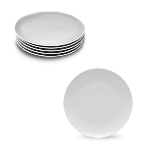 LUBIANA BOSS 6x Talerz do ciasta 16,5 cm | biała porcelana