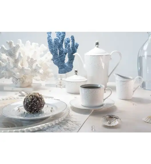 ĆMIELÓW JENNY G856 PEARLS Zestaw kawowy 22 el / 6 osób / porcelana