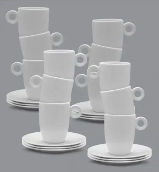 WYPRZEDAŻ! LUBIANA ETO Komplet 3 spodków do filiżanek / porcelana