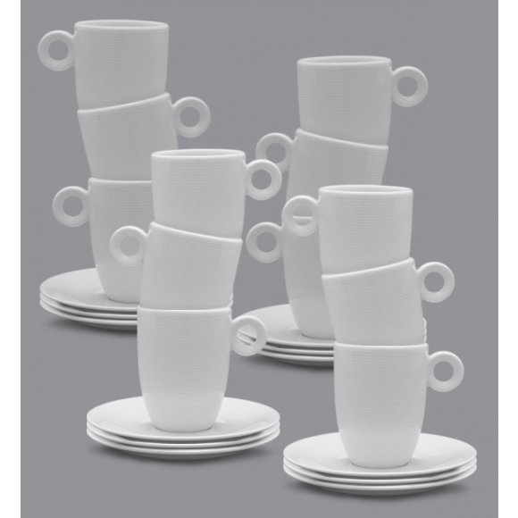 WYPRZEDAŻ! LUBIANA ETO Komplet 3 spodków do filiżanek / porcelana