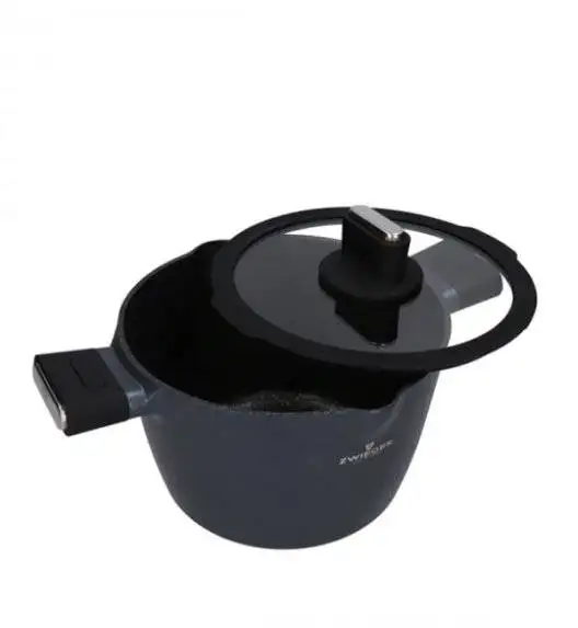 ZWIEGER VESNA Komplet 4 garnków z pokrywkami + Patelnia 20, 24, 28 cm  + pokrywki silikonowe / GREBLON C3 non-stick / indukcja