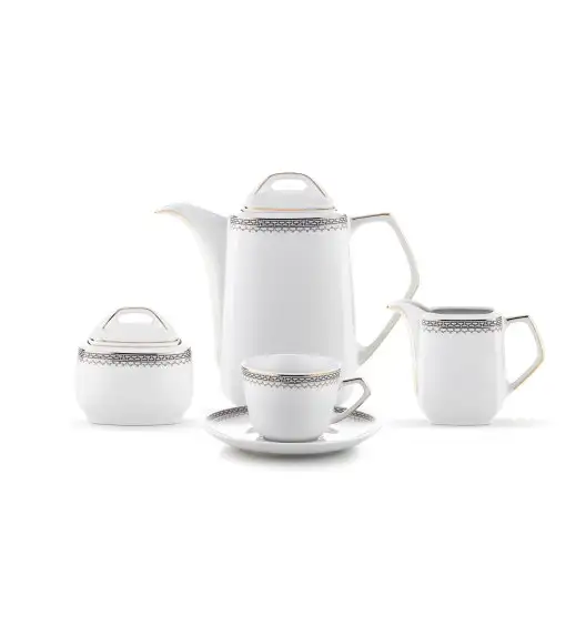 ĆMIELÓW PUŁASKI 8051 GRECKA DROGA Zestaw kawowy 22 el / 6 osób / porcelana