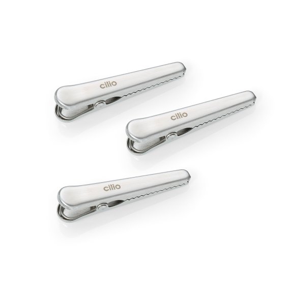 CILIO Klipsy do torebek, 3 szt. / stal nierdzewna / FreeForm