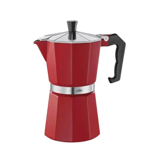 CILIO Kawiarka na 6 filiżanek / aluminium / czerwona / FreeForm