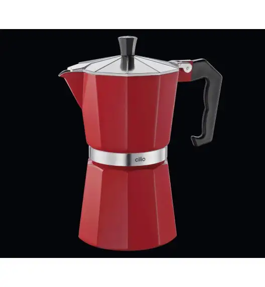CILIO Kawiarka na 6 filiżanek / aluminium / czerwona / FreeForm