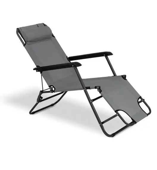 TADAR BASIC Leżak ogrodowy 60 x 153 x 80 cm / plażowy / jasno-szary