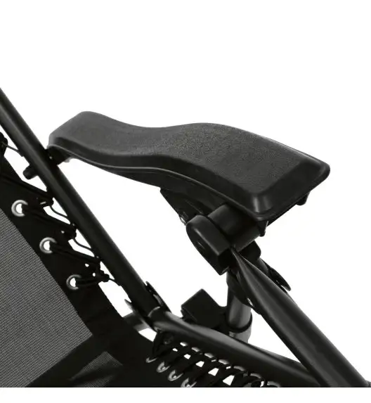 TADAR Leżak ogrodowy 66 x 160 cm / plażowy / czarny / grawitacyjny