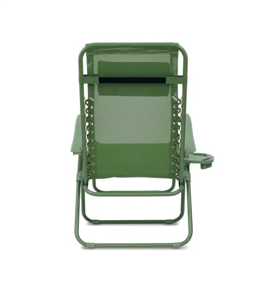 TADAR Leżak ogrodowy 66 x 160 cm / plażowy / zielony / grawitacyjny