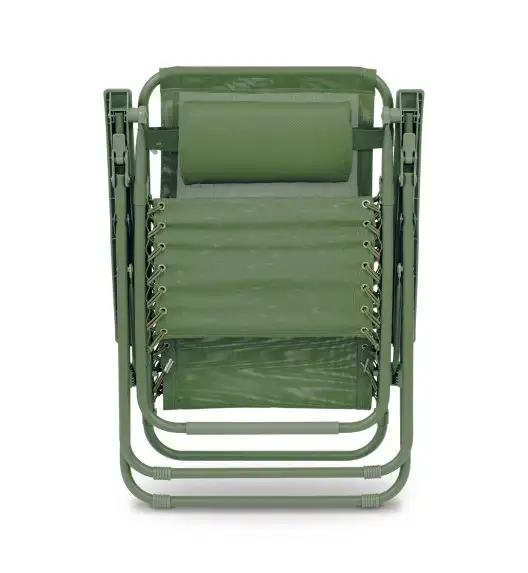 TADAR Leżak ogrodowy 66 x 160 cm / plażowy / zielony / grawitacyjny