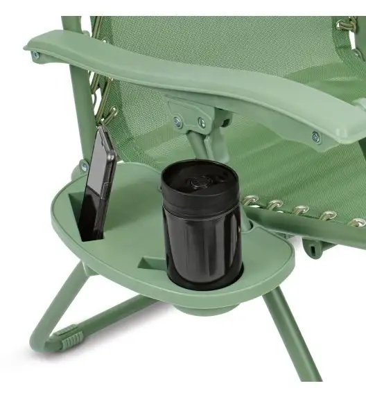 TADAR Leżak ogrodowy 66 x 160 cm / plażowy / zielony / grawitacyjny