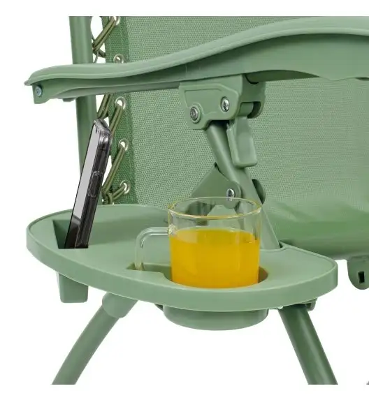 TADAR Leżak ogrodowy 66 x 160 cm / plażowy / zielony / grawitacyjny