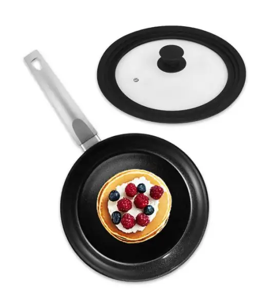 AMBITION VERSO Patelnia tradycyjna 20 cm + pokrywka uniwersalna TADAR / powłoka Qualum Ceramic / indukcja