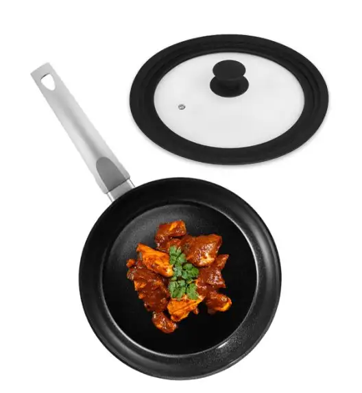 AMBITION VERSO Patelnia tradycyjna 24 cm + pokrywka uniwersalna TADAR / powłoka Qualum Ceramic / indukcja