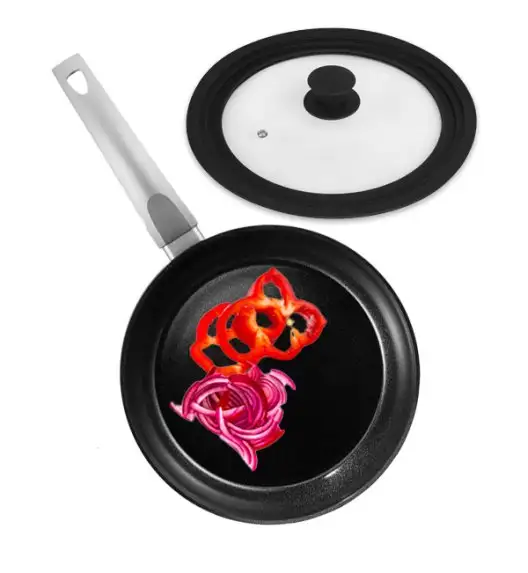 AMBITION VERSO Patelnia tradycyjna 28 cm + pokrywka uniwersalna TADAR / powłoka Qualum Ceramic / indukcja