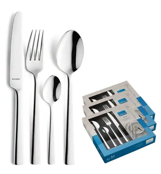 AMEFA BLISS Sztućce UE 72 el w pudełku kwadratowym / 18 os / połysk / stal nierdzewna