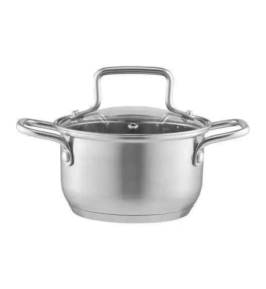 AMBITION HUGO Komplet garnków 16, 18, 20, 24 cm / z pokrywkami 8 el / stal nierdzewna / indukcja