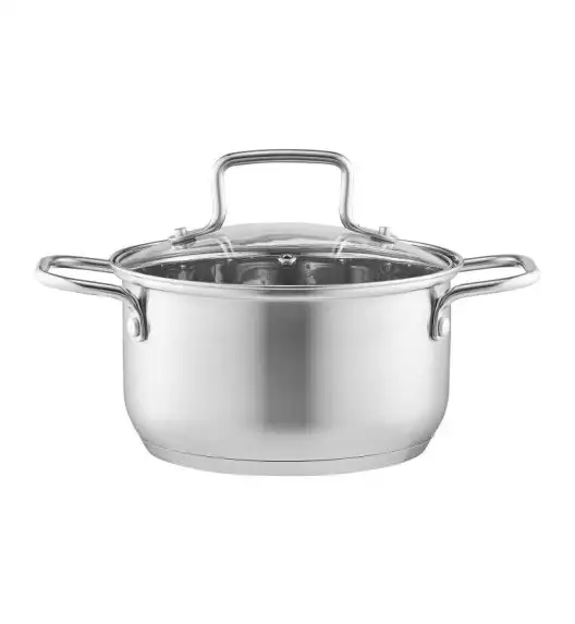 AMBITION HUGO Komplet garnków 16, 18, 20, 24 cm / z pokrywkami 8 el / stal nierdzewna / indukcja