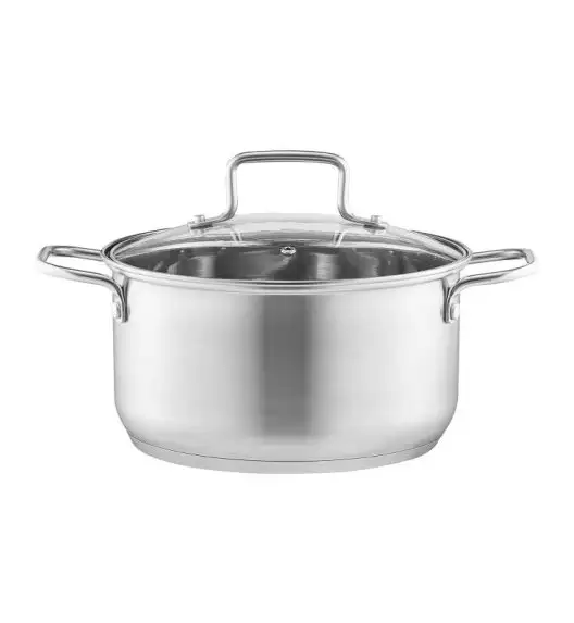 AMBITION HUGO Komplet garnków 16, 18, 20, 24 cm / z pokrywkami 8 el / stal nierdzewna / indukcja