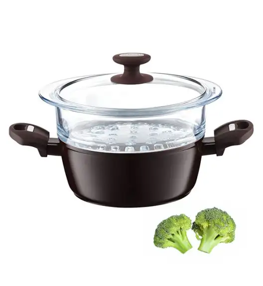 AMBITION MASTER STONE Garnek do gotowania na parze 24 cm / 4,4 l / z pokrywką i wkładem / indukcja