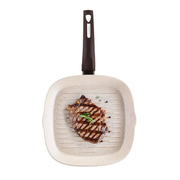 AMBITION MASTER STONE Patelnia grillowa 28 x 28 cm / aluminium / powłoka Ilag Granitec / indukcja