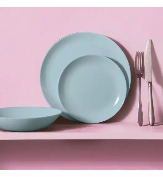 LUMINARC DIWALI PARADISE BLUE Komplet obiadowy 18 el dla 6 os / szkło hartowane