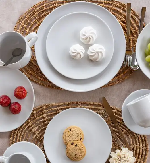 LUBIANA VANILLA Serwis obiadowy 18 el dla 6 osób | biała porcelana