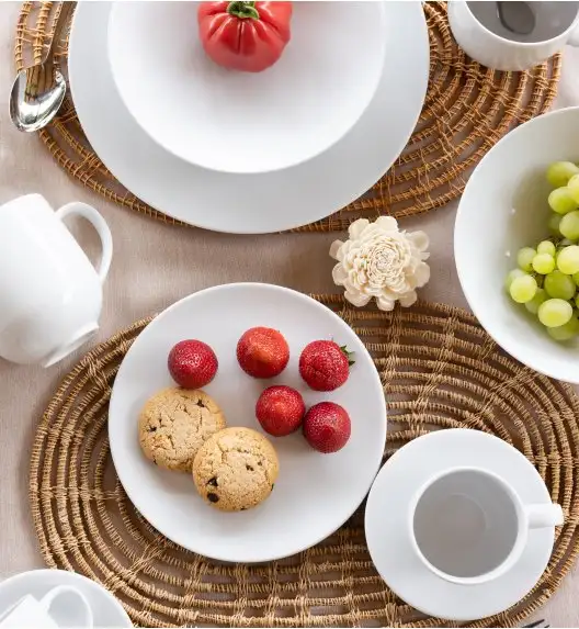 LUBIANA VANILLA Serwis obiadowy 18 el dla 6 osób | biała porcelana