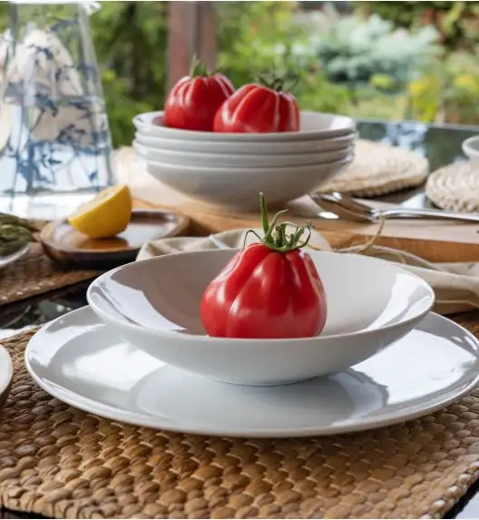 LUBIANA VANILLA Serwis obiadowy 18 el dla 6 osób | biała porcelana