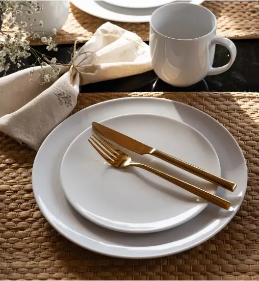 LUBIANA VANILLA Serwis obiadowy 36 el dla 12 osób | biała porcelana