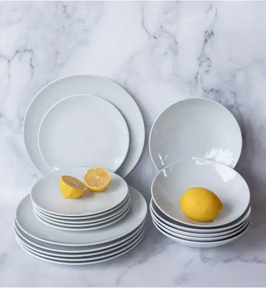 LUBIANA VANILLA Serwis obiadowy 72 el dla 24 osób | biała porcelana